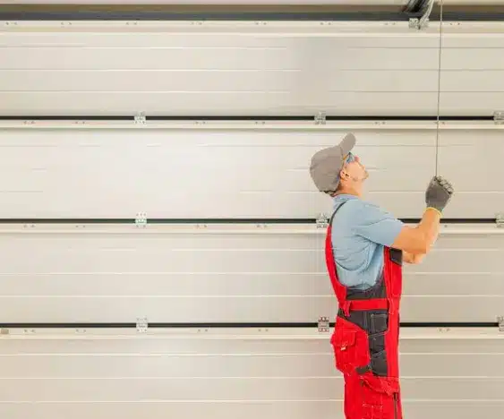 Person doing garage door repair